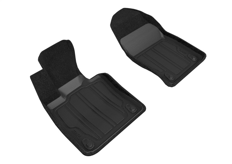 Volvo V60 Cross Country Floor Mats - Front - 3D MAXpider - Elegant Hybrid - Black - `20-`21